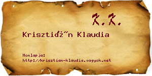 Krisztián Klaudia névjegykártya